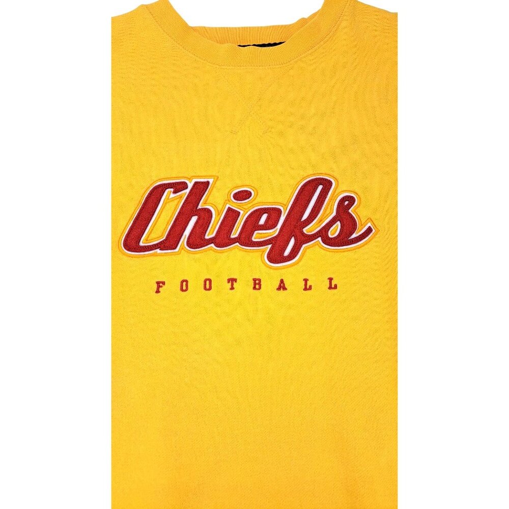Vintage Kansas City Chiefs Gold Sweatshirt Gridiron Classic NFL Reebok Football - Picture 3 of 14